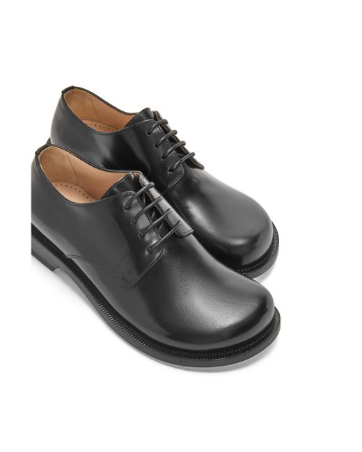 Loewe Black Campo Derby Shoe In Brushed Calfskin for men