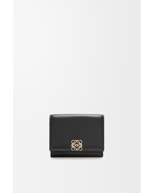 Loewe White Puffer Anagram Trifold Wallet In Shiny Nappa Calfskin