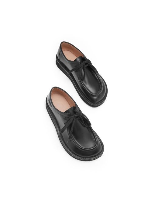 Loewe Black Faro Lace Up In Pull-up Calfskin for men