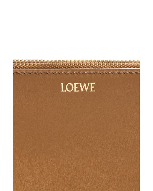 Loewe White Luxury Knot T Pouch In Shiny Nappa Calfskin