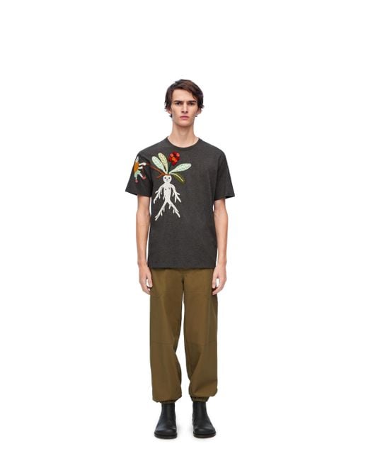 Loewe Black Luxury Relaxed Fit T-shirt In Cotton for men