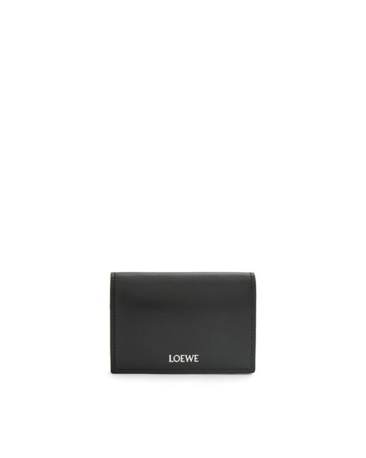 Loewe Black Luxury Slim Bifold Cardholder In Shiny Nappa Calfskin For for men