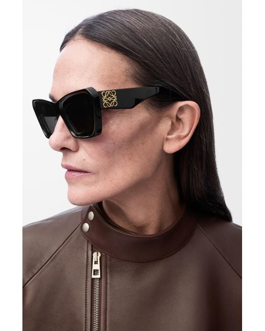 Loewe White Beveled Cateye Sunglasses