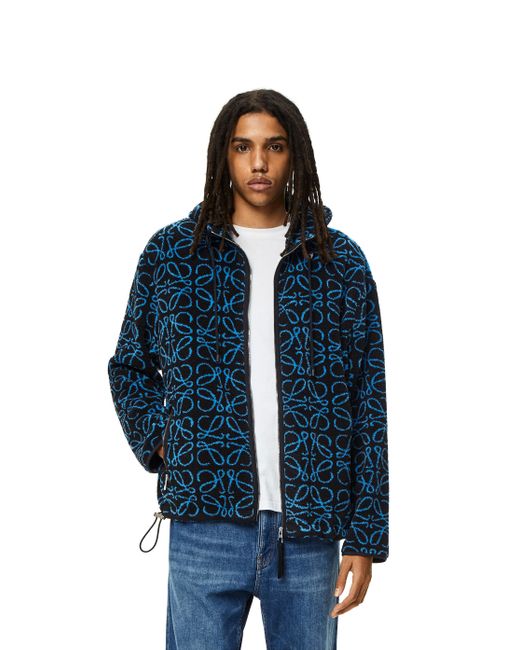 Loewe Anagram Jacquard Fleece Jacket in Blue for Men | Lyst