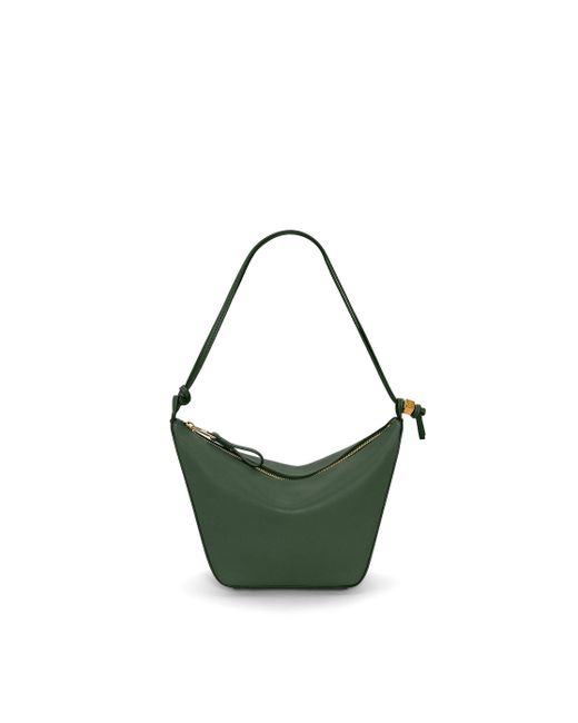 Loewe Green Mini Hammock Hobo Bag In Classic Calfskin