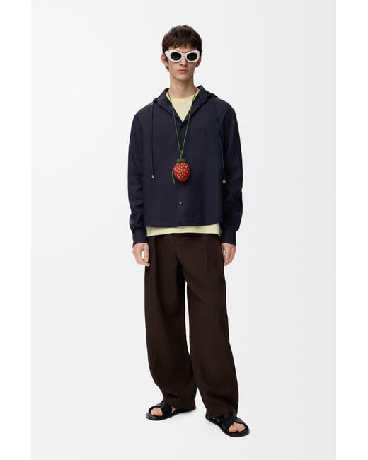 Loewe Blue Hooded Shirt for men