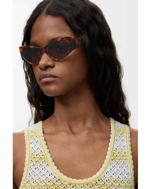 Loewe White Flash Small Cateye Sunglasses For