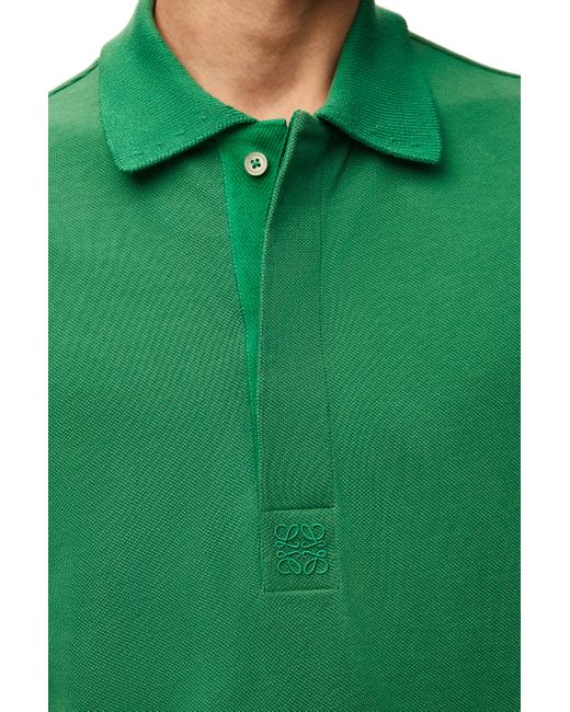 Loewe Green Luxury Polo In Cotton for men