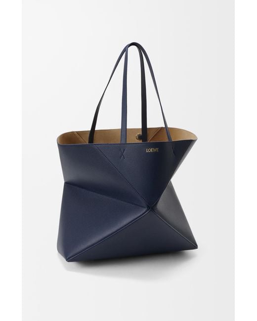 Loewe Blue Large Horizontal Puzzle Fold Tote