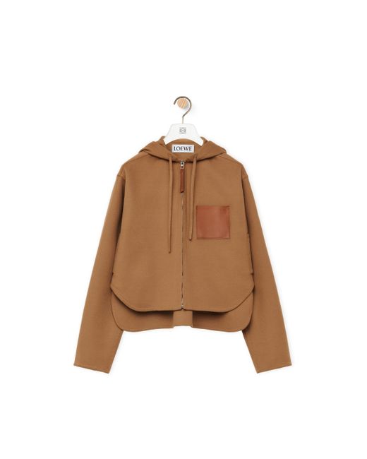 Loewe Natural Hooded Jacket In Wool And Cashmere