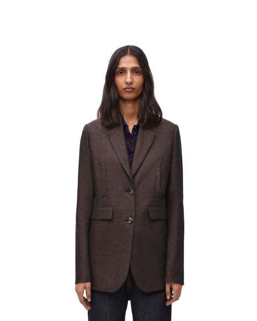 Loewe Brown Luxury Jacket In Linen