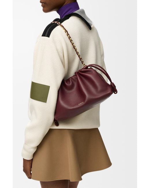 Loewe Purple Medium Flamenco Purse In Mellow Nappa Lambskin