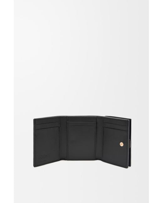 Loewe White Puffer Anagram Trifold Wallet In Shiny Nappa Calfskin