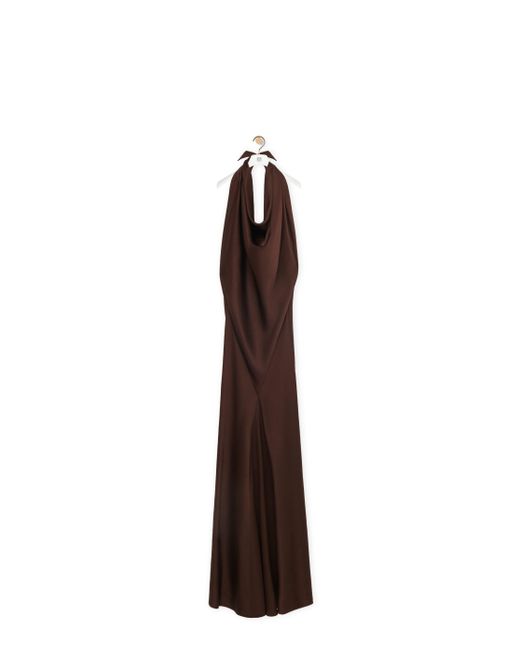 Loewe Brown Luxury Scarf Dress In Silk For