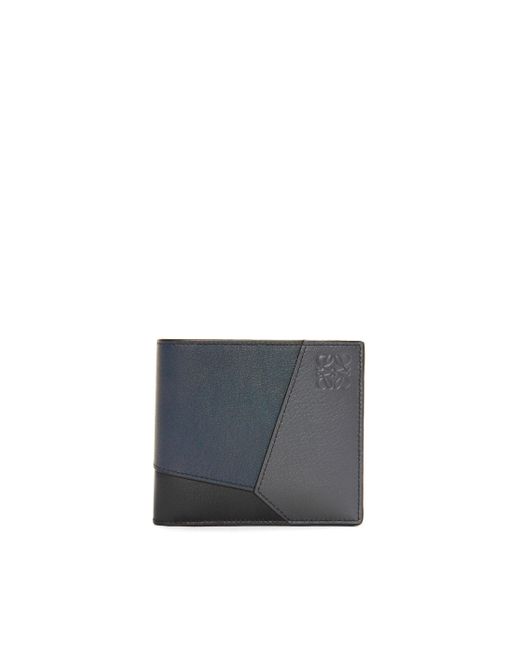 Loewe White Puzzle Bifold Wallet In Classic Calfskin for men