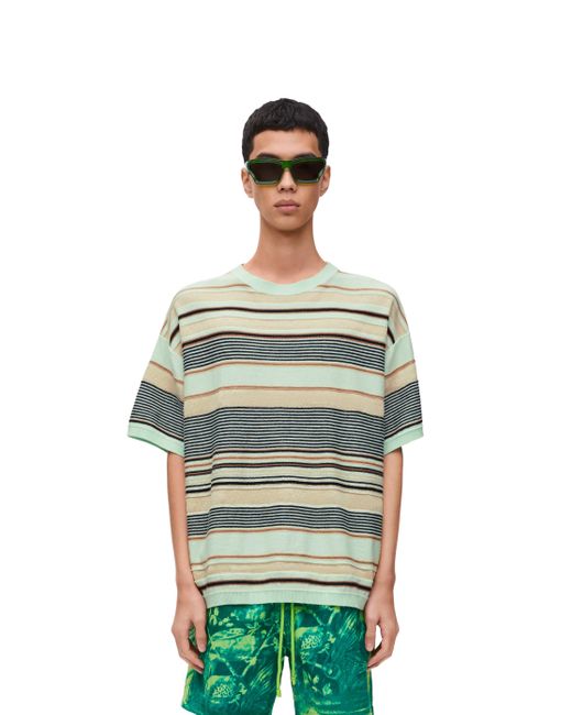 Loewe Green Luxury Sweater In Linen And Cotton for men