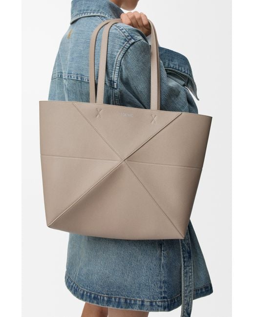 Loewe Natural Medium Horizontal Puzzle Fold Tote