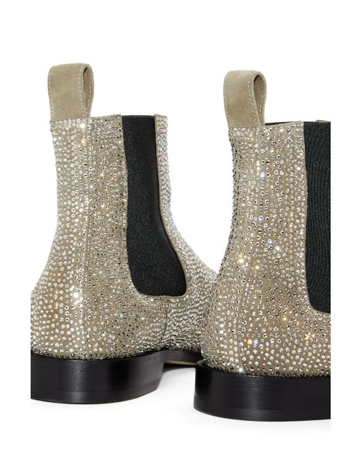 Loewe Multicolor Luxury Campo Chelsea Boot In Calf Suede And Allover Rhinestones for men