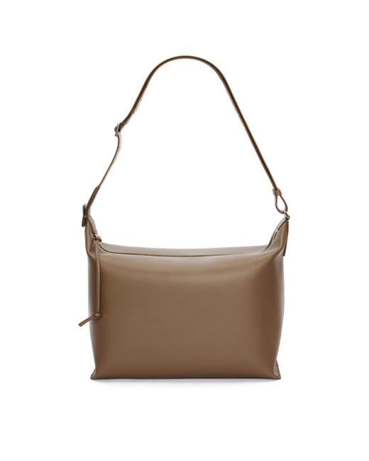 Loewe Brown Luxury Cubi Crossbody Bag In Supple Smooth Calfskin And Jacquard for men