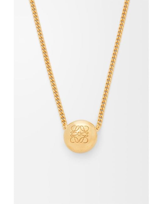 Loewe White Pebble Necklace In Sterling Silver