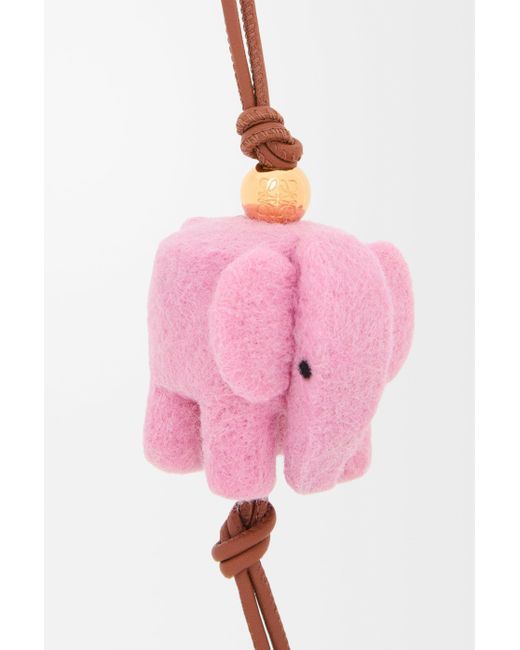 Loewe Multicolor Elephant Charm In Felt And Calfskin