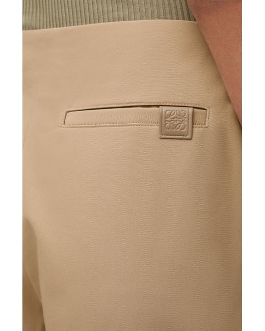 Loewe Natural Luxury Pleated Shorts In Cotton