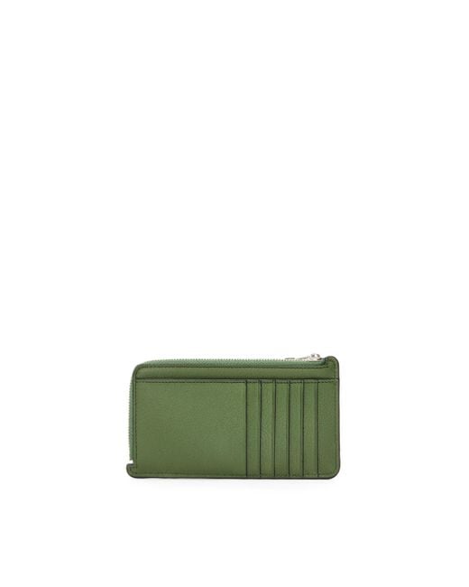Loewe Green Luxury Puzzle Long Coin Cardholder In Classic Calfskin for men