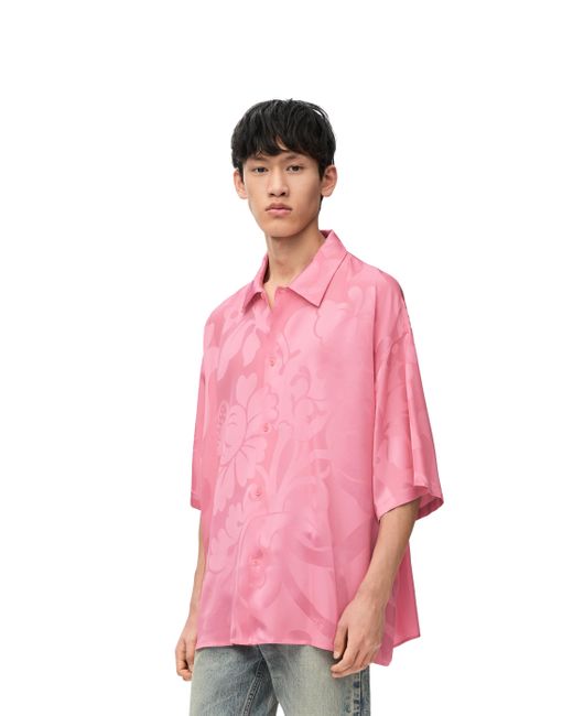 Loewe Pink Short Sleeve Shirt In Viscose for men