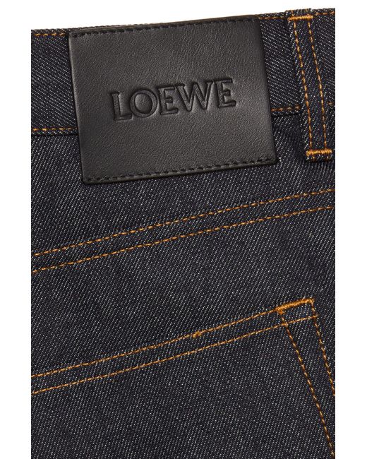 Loewe Blue Straight Leg Jeans In Raw Denim for men