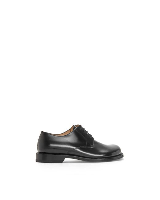 Loewe Black Campo Derby Shoe In Brushed Calfskin for men