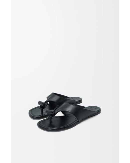 Loewe White Toggle Flat Sandal