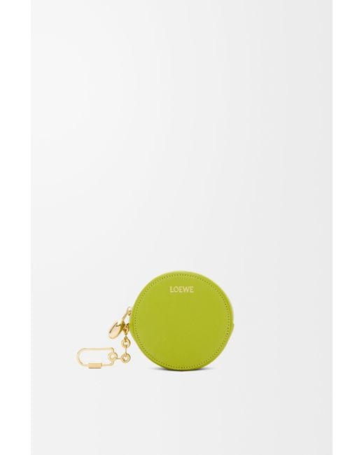 Loewe Yellow Luxury Pebble Cookie Key Holder In Shiny Nappa Calfskin