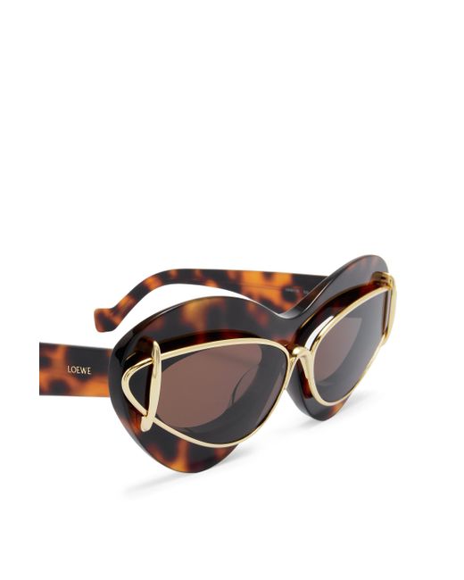 Loewe Multicolor Luxury Cateye Double Frame Sunglasses In Acetate And Metal