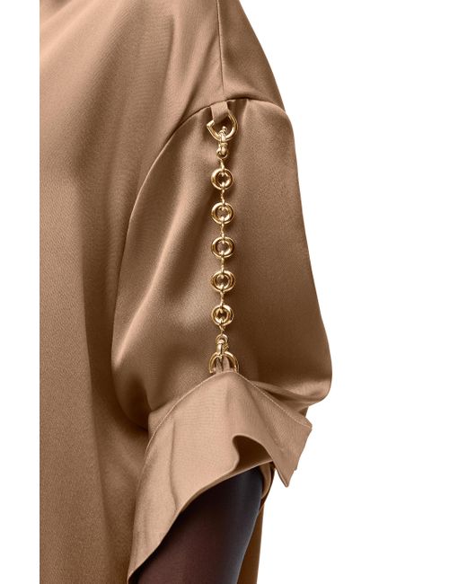 Loewe Natural Luxury Chain Shirt Dress In Silk For