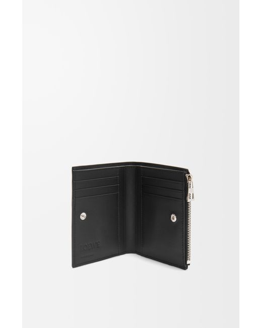 Loewe White Slim Compact Wallet In Shiny Calfskin for men