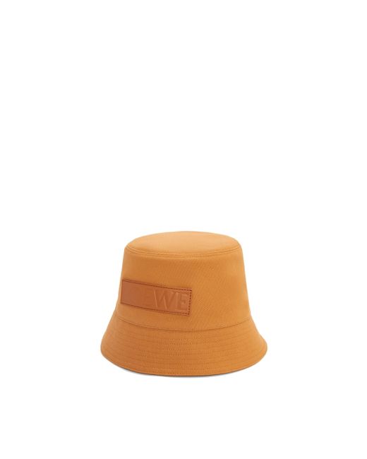 Loewe Orange Bucket Hat In Canvas
