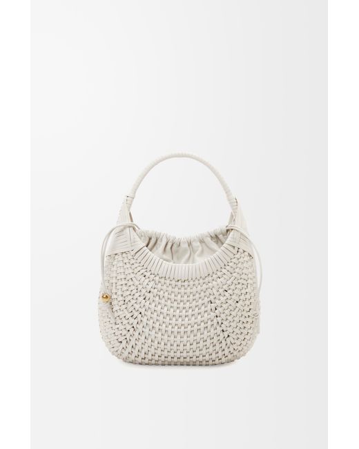 Loewe White Diamond Hobo Bag In Calfskin