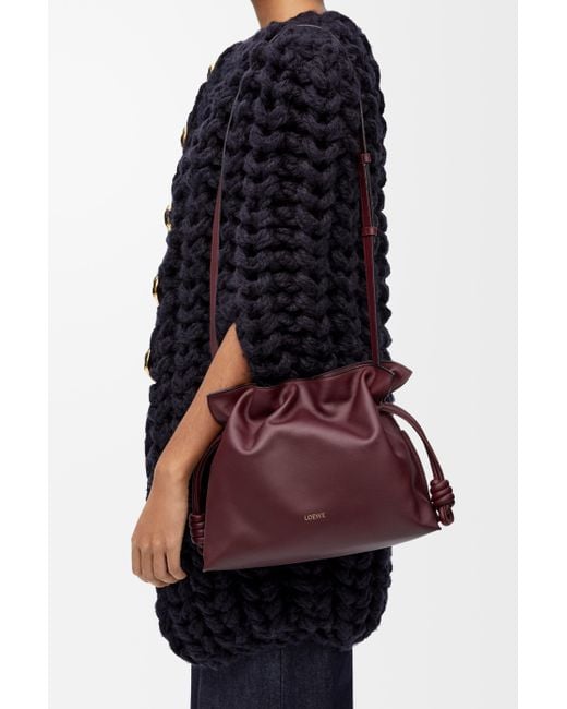 Bolso Flamenco Clutch Mediano En Piel Napa De Cuero Mujer Loewe de color Purple