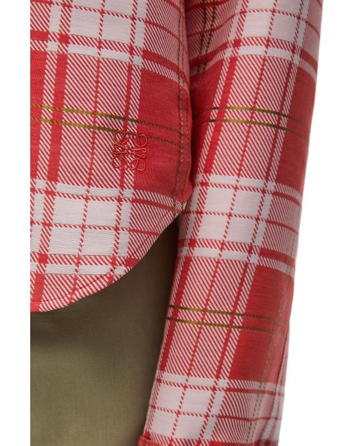 Loewe Red Luxury Shirt In Cotton And Silk For