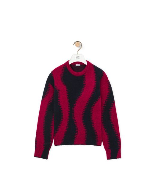 Loewe Red Colorblocked Wool-blend Sweater