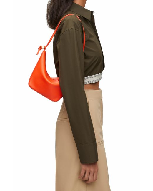 Loewe Orange Luxury Mini Hammock Hobo Bag In Classic Calfskin