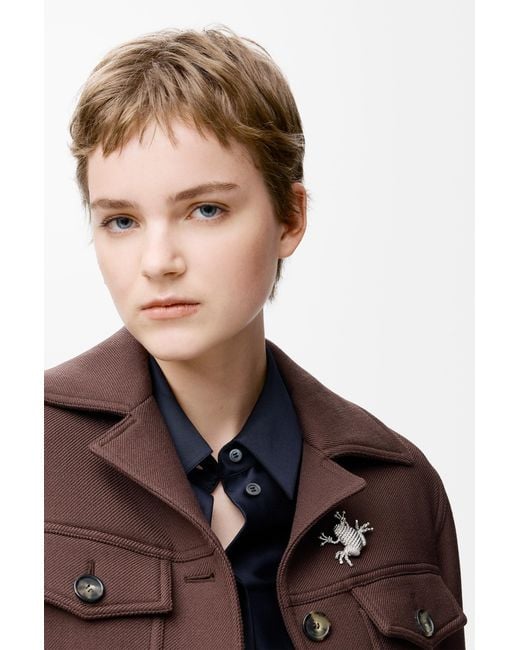 Loewe White Frog Brooch For