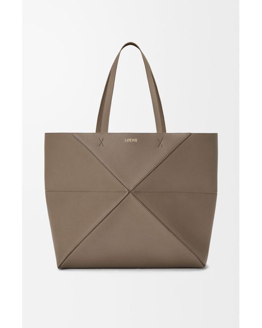 Loewe Brown Large Horizontal Puzzle Fold Tote