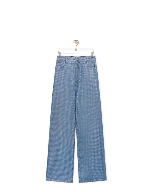 Loewe Blue Embelisshed High Waisted Jeans In Denim for men