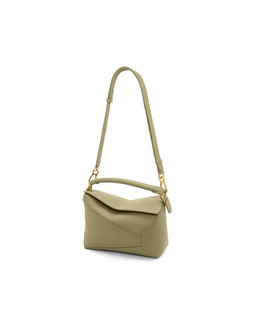 Loewe Green Small Puzzle Bag In Classic Calfskin