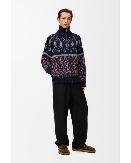 Loewe Blue Zip-Up Cardigan for men