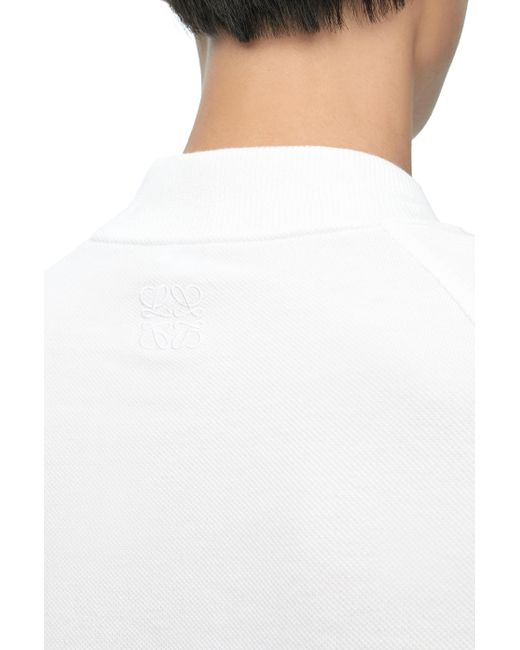 Loewe White Luxury Polo In Cotton for men