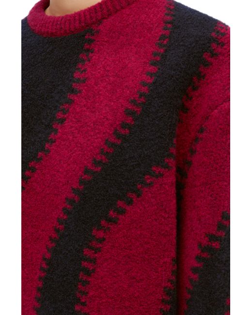 Loewe Red Colorblocked Wool-blend Sweater