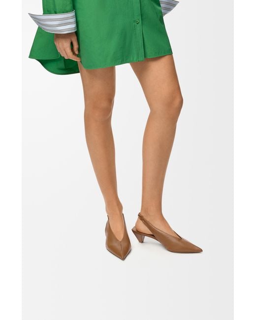 Loewe White Origami Cubic Slingback