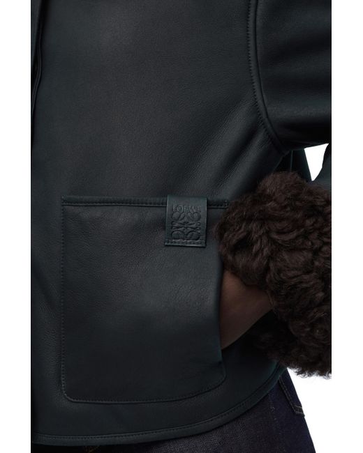 Loewe Black Luxury Jacket In Shearling